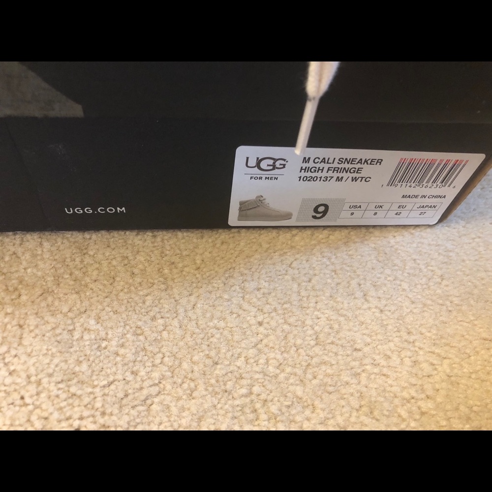 BNIB UGG men’s suede Cali Fringe Brekan sneakers SZ 9! - Picture 5 of 7